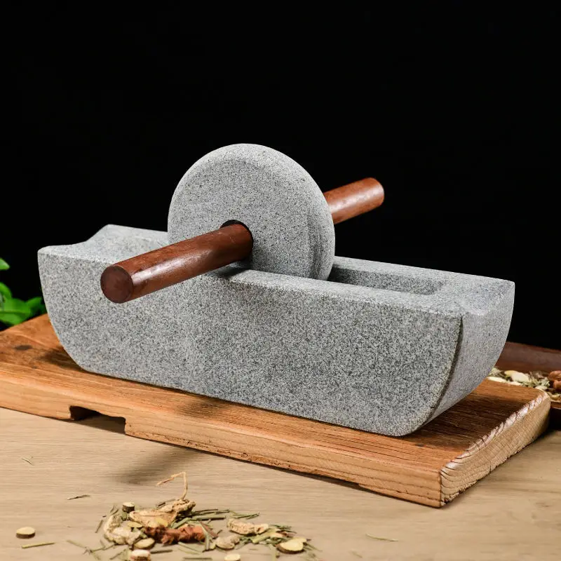 Mortar Pestle Granite - Stone Mill Dynasty Tea Mill Small