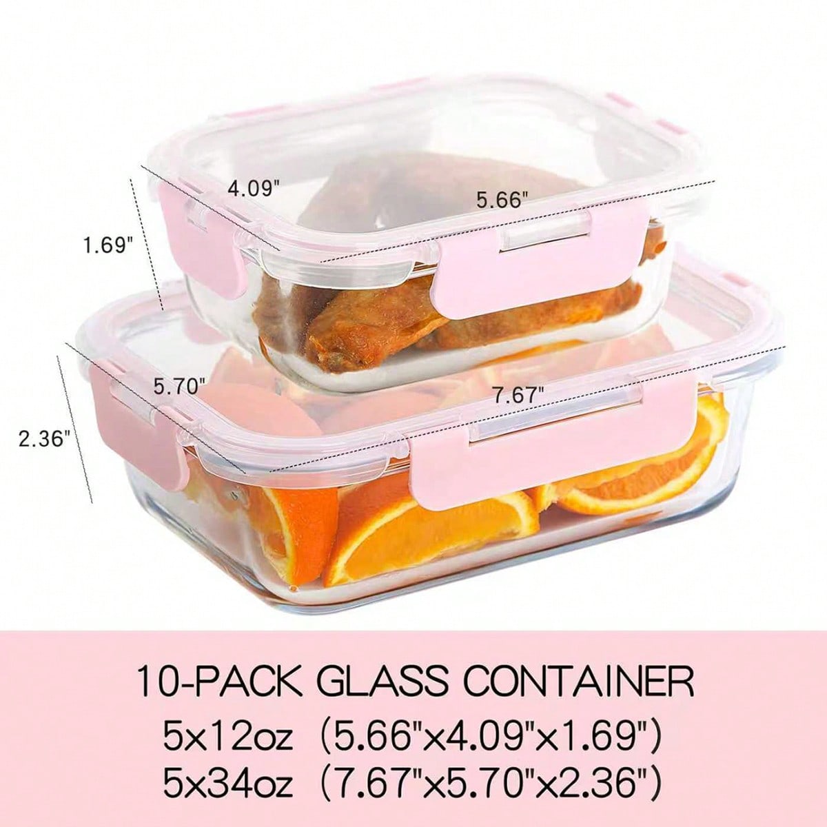 10 Pack Glass Meal Prep Contai - огляд і ціна Home Cooking Food