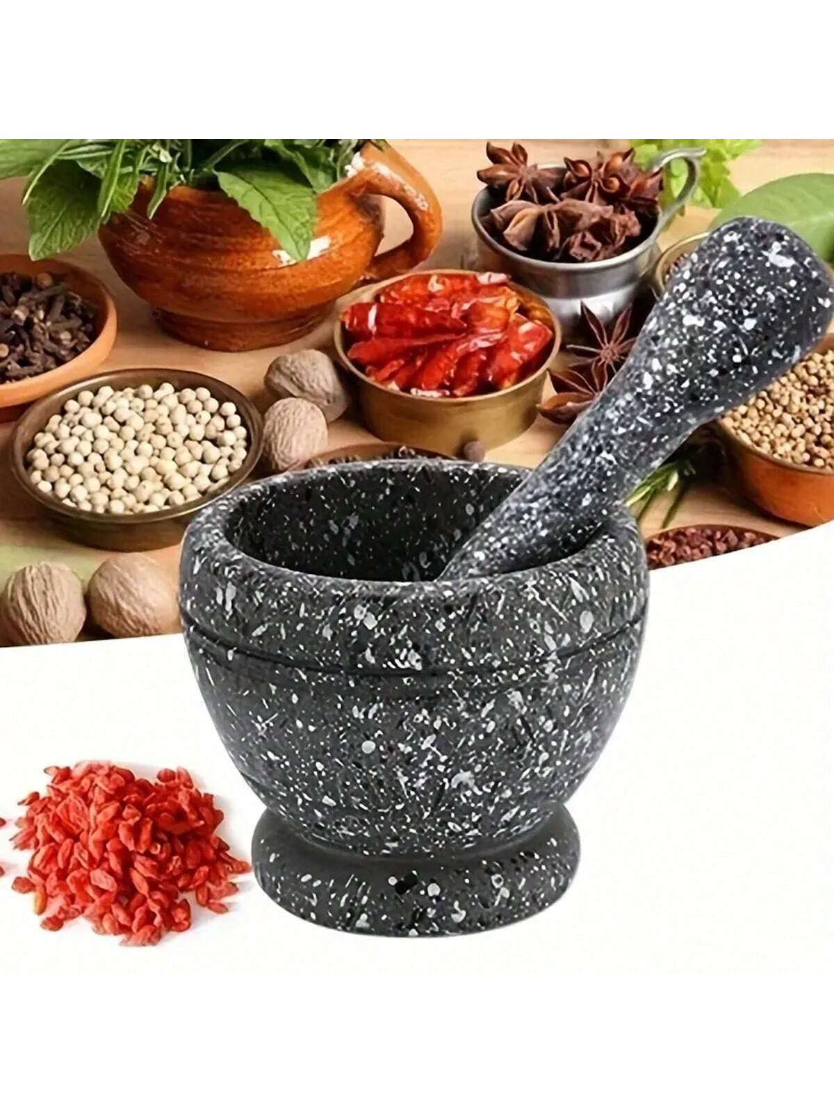 1pc Granite Texture Garlic Pre - огляд і ціна Mortar Pestle Granite